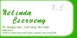 melinda cserveny business card